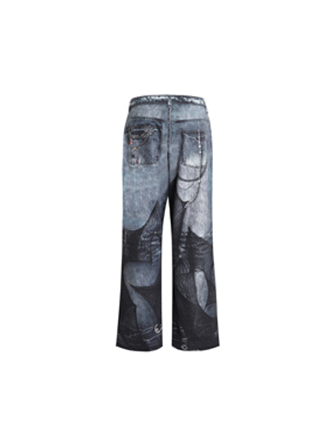 DND4DES | Chain Lace Flared Printed Jeans - PSYLOS 1, DND4DES | Chain Lace Flared Printed Jeans, Jeans, DND4DES•JAPAN, PSYLOS 1
